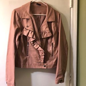 Rue21 Ruffled Faux Leather Jacket Size L